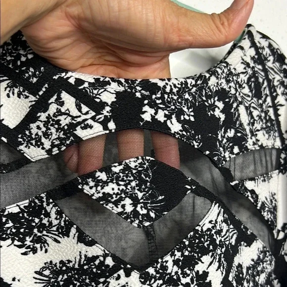 Xhilaration Black and White Cowl Neck Sheath Midi Dress - Picture 2 of 9